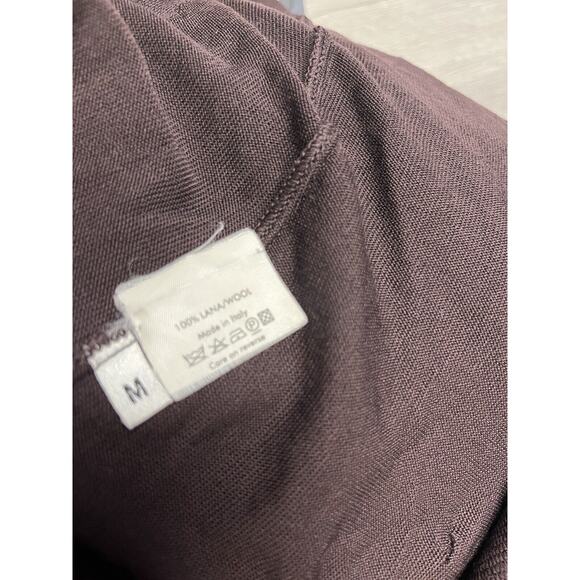 YVES SAINT LAURENT RIVE GAUCHE Burgundy Wool V-neck Long Sleeve Wrap Sweater M - Picture 4 of 4